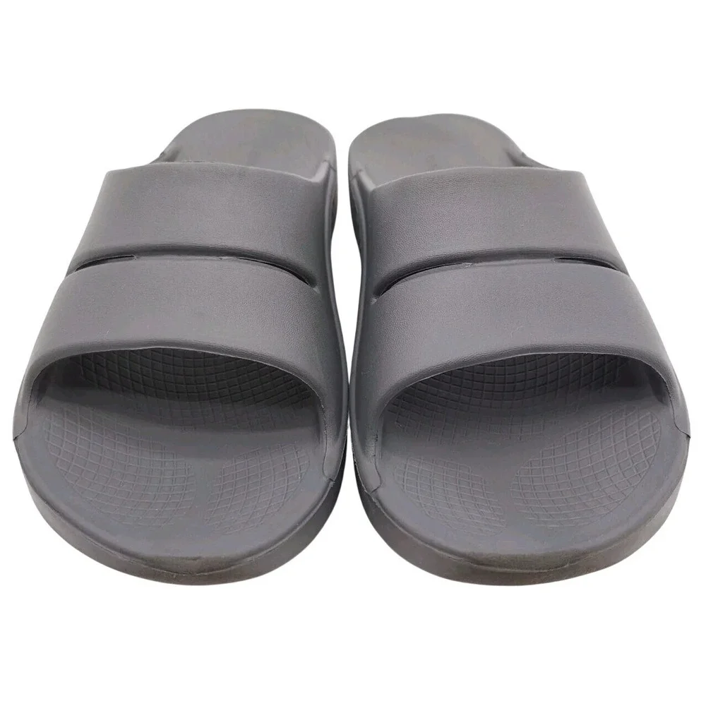OOFOS Men's 10 Gray OOahh Recovery Slide Sandal‎ Sport Comfort Orthopedic Foam